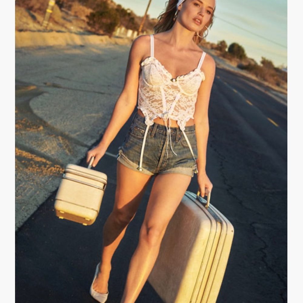 For Love & Lemons Lou Lace Bustier with Removable Straps